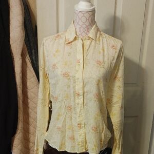 Polo Jean Co Floral Button-Up Blouse - Yellow